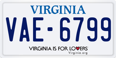 VA license plate VAE6799