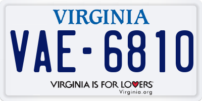 VA license plate VAE6810
