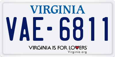 VA license plate VAE6811