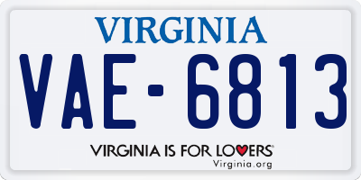 VA license plate VAE6813
