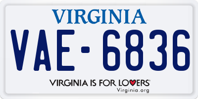 VA license plate VAE6836