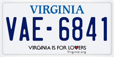 VA license plate VAE6841