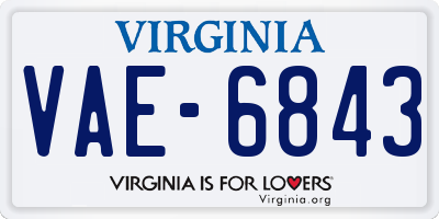 VA license plate VAE6843