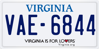 VA license plate VAE6844