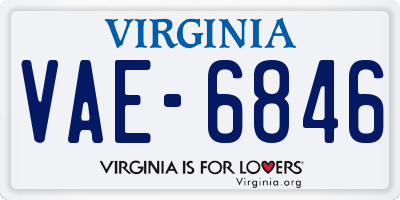 VA license plate VAE6846