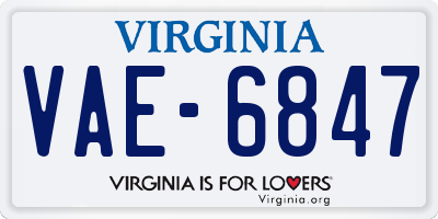 VA license plate VAE6847