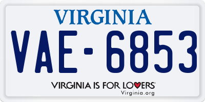 VA license plate VAE6853