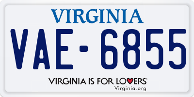 VA license plate VAE6855