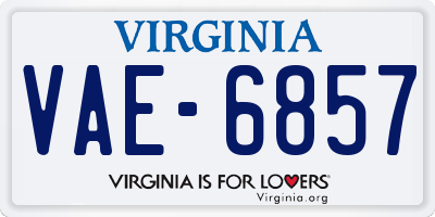 VA license plate VAE6857