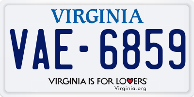 VA license plate VAE6859