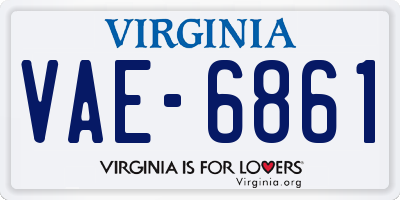 VA license plate VAE6861