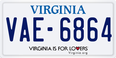 VA license plate VAE6864