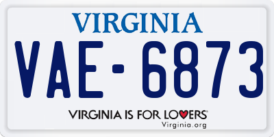 VA license plate VAE6873