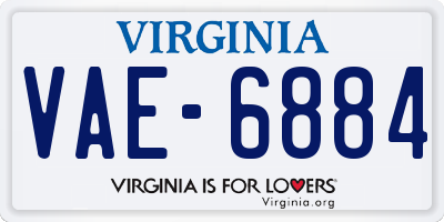 VA license plate VAE6884