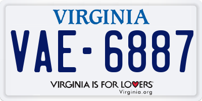 VA license plate VAE6887