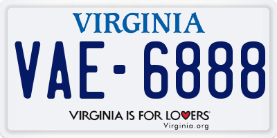 VA license plate VAE6888