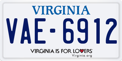 VA license plate VAE6912