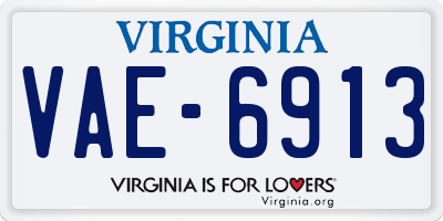 VA license plate VAE6913