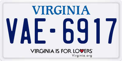 VA license plate VAE6917