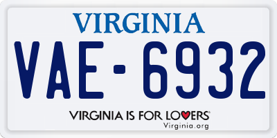 VA license plate VAE6932