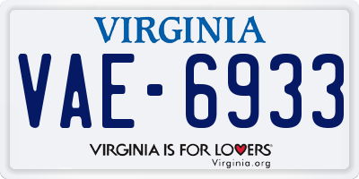 VA license plate VAE6933