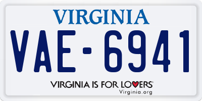 VA license plate VAE6941