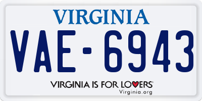 VA license plate VAE6943