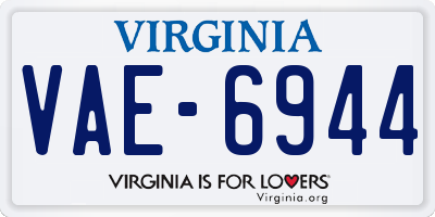 VA license plate VAE6944