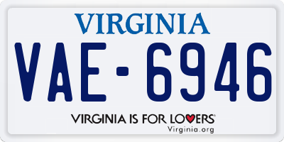 VA license plate VAE6946