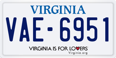 VA license plate VAE6951