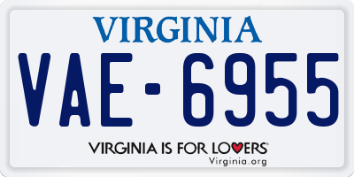 VA license plate VAE6955
