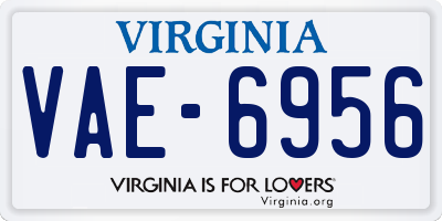 VA license plate VAE6956