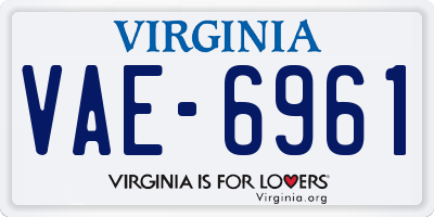 VA license plate VAE6961