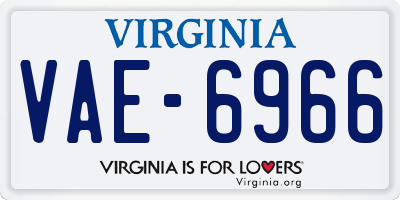 VA license plate VAE6966