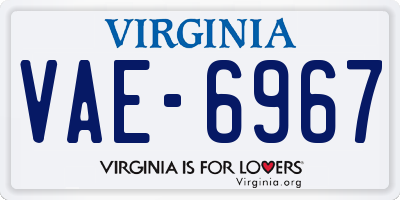 VA license plate VAE6967