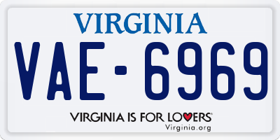VA license plate VAE6969