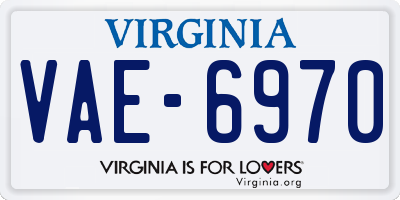 VA license plate VAE6970