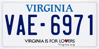 VA license plate VAE6971