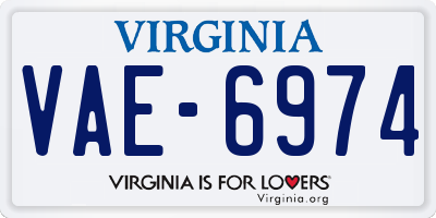 VA license plate VAE6974