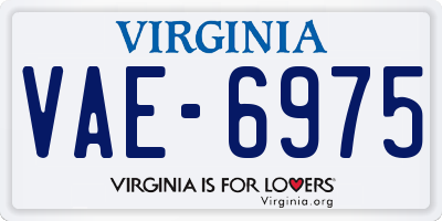 VA license plate VAE6975