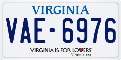 VA license plate VAE6976