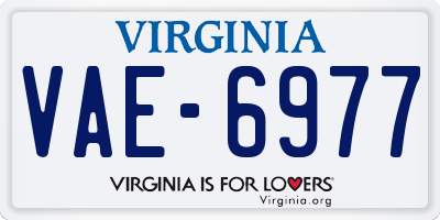 VA license plate VAE6977