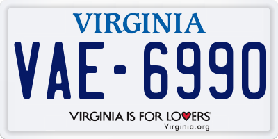 VA license plate VAE6990