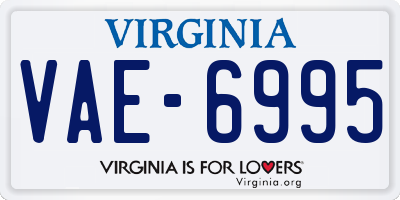 VA license plate VAE6995