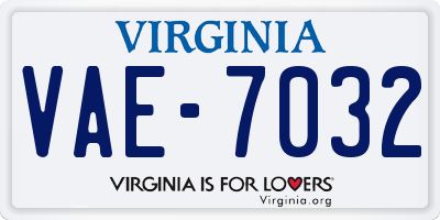 VA license plate VAE7032