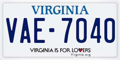 VA license plate VAE7040