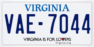 VA license plate VAE7044