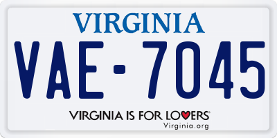 VA license plate VAE7045