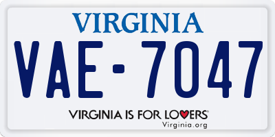 VA license plate VAE7047