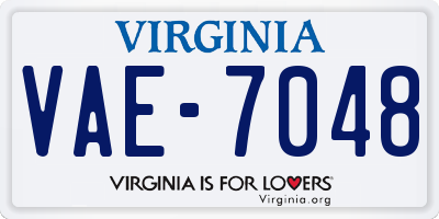 VA license plate VAE7048